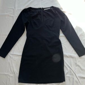 Abercrombie and Fitch Sweetheart Neckline Long Sleeve Mini Black Dress- XS